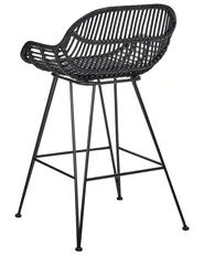 Set of 2 Bar Chairs TERRELL Rattan Black_1072293