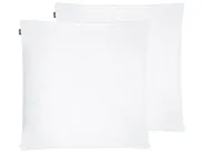 Set of 2 Bed Pillows FELDBERG High 80 x 80 cm Duck Feathers and Down White_1020394