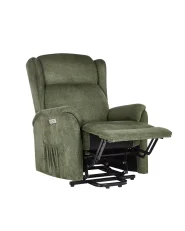 Electric Recliner Chair ELEGY with Footrest Fabric Green_951623