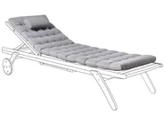 Sun Lounger Pad Cushion CESANA PREMIUM 192 x 56 cm Light Grey_988054