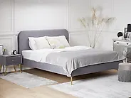 Säng med lamellram Sammet FLAYAT 180 x 200 cm Grå_1172164