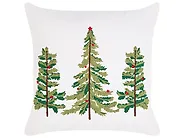 Koristetyynysetti 3 kpl ZIVEN 30 x 50 cm 45 x 45 cm Puuvilla Valkoinen Joulukuvio_1164560