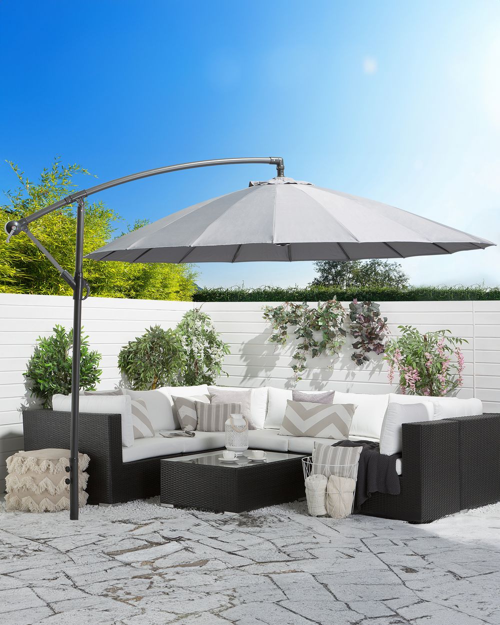 Cantilever Parasol 268 cm CALABRIA II Dark Grey
