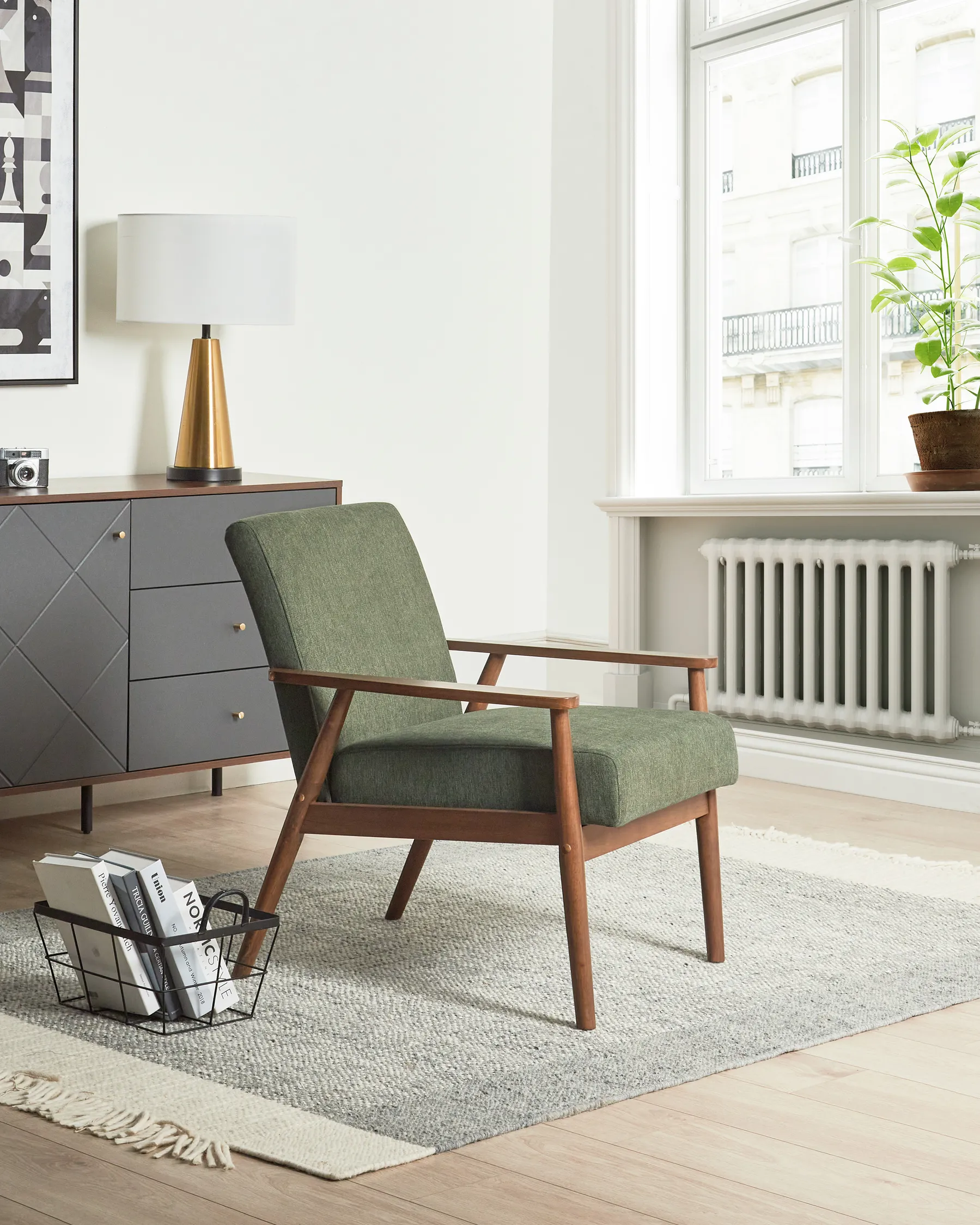 Armchair ESRUM Fabric Dark Brown/ Green_943398