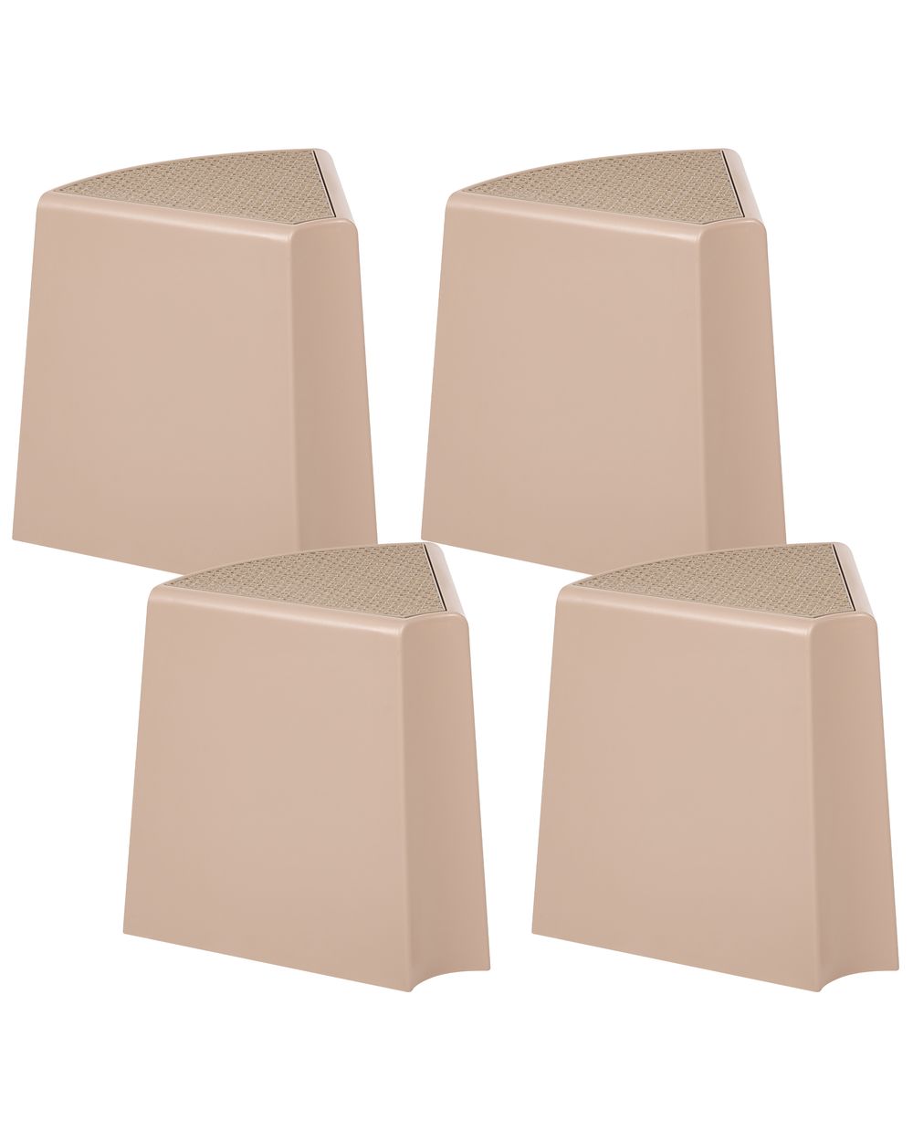 Set med 4 trädgårdspallar EVROS Beige