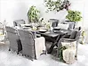Garden Dining Set 6 Seater CASCAIS with Cushions PE Rattan Grey