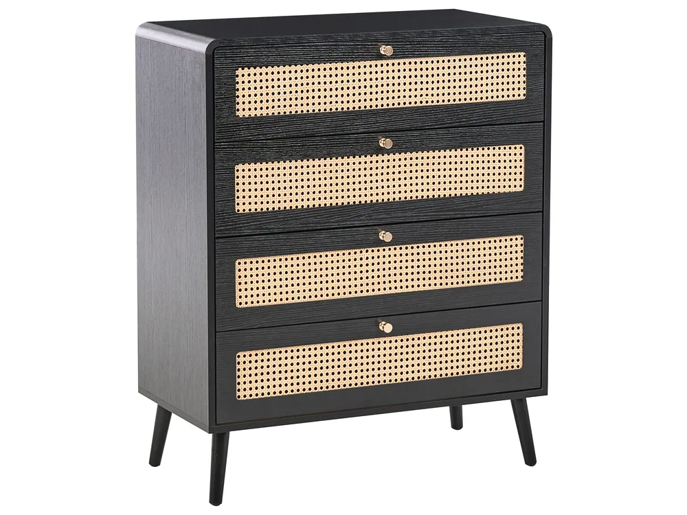4 Drawer Chest MOURA Black