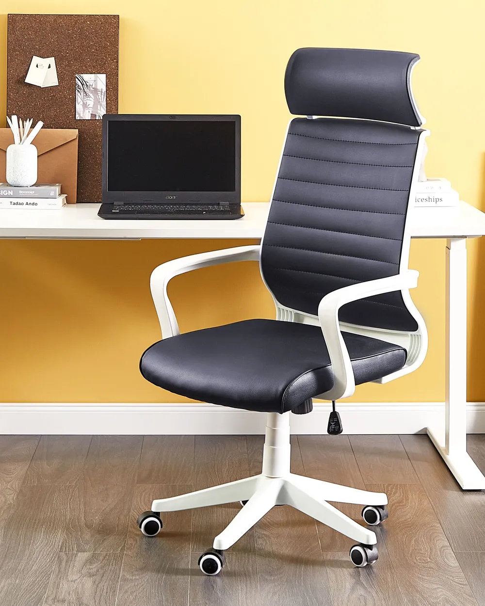 Office Chair LEADER Faux Leather Black