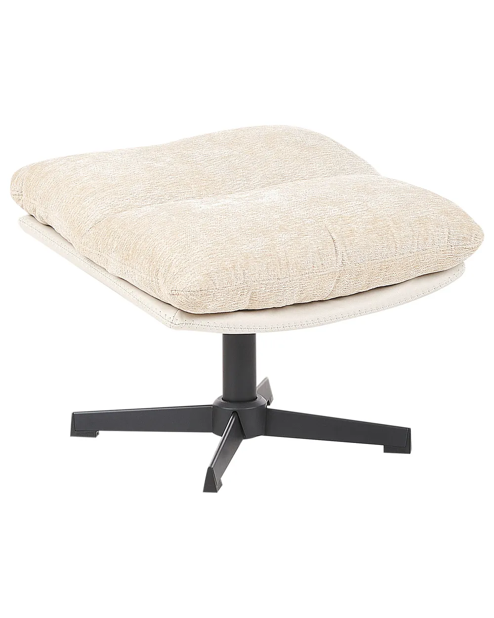 Swivel Armchair TOVIK with Footstool Chenille Light Beige_923363