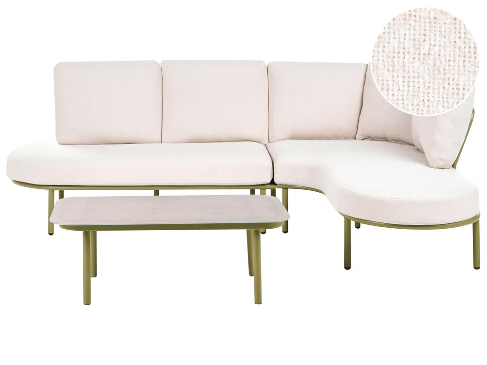Garden Sofa with Table 4 Seater POLLINA Metal Green