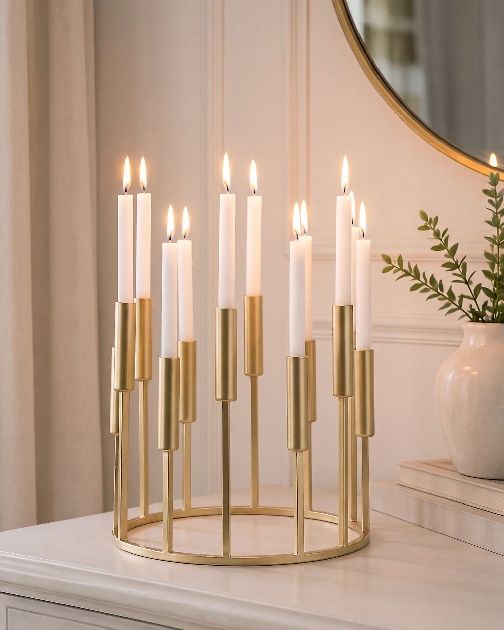 Kynttilänjalka TRAFARIA 26 cm Metalli Kulta
