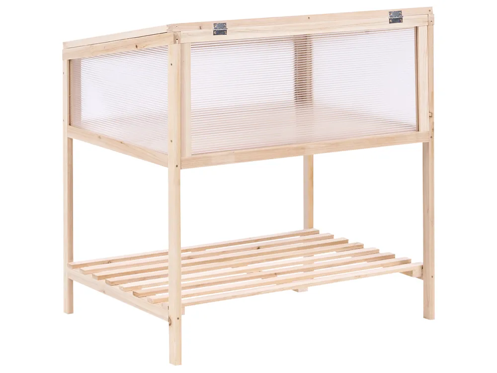 Växthus för balkong ARANOVA 80 cm 58 cm Granträ Ljusbrun_1024073