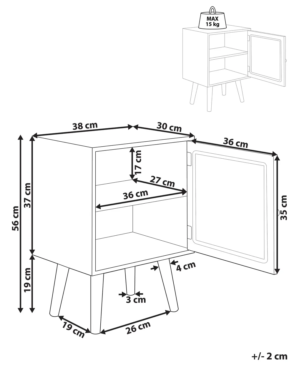 Bedside Table ALMO Light Paulownia_845567