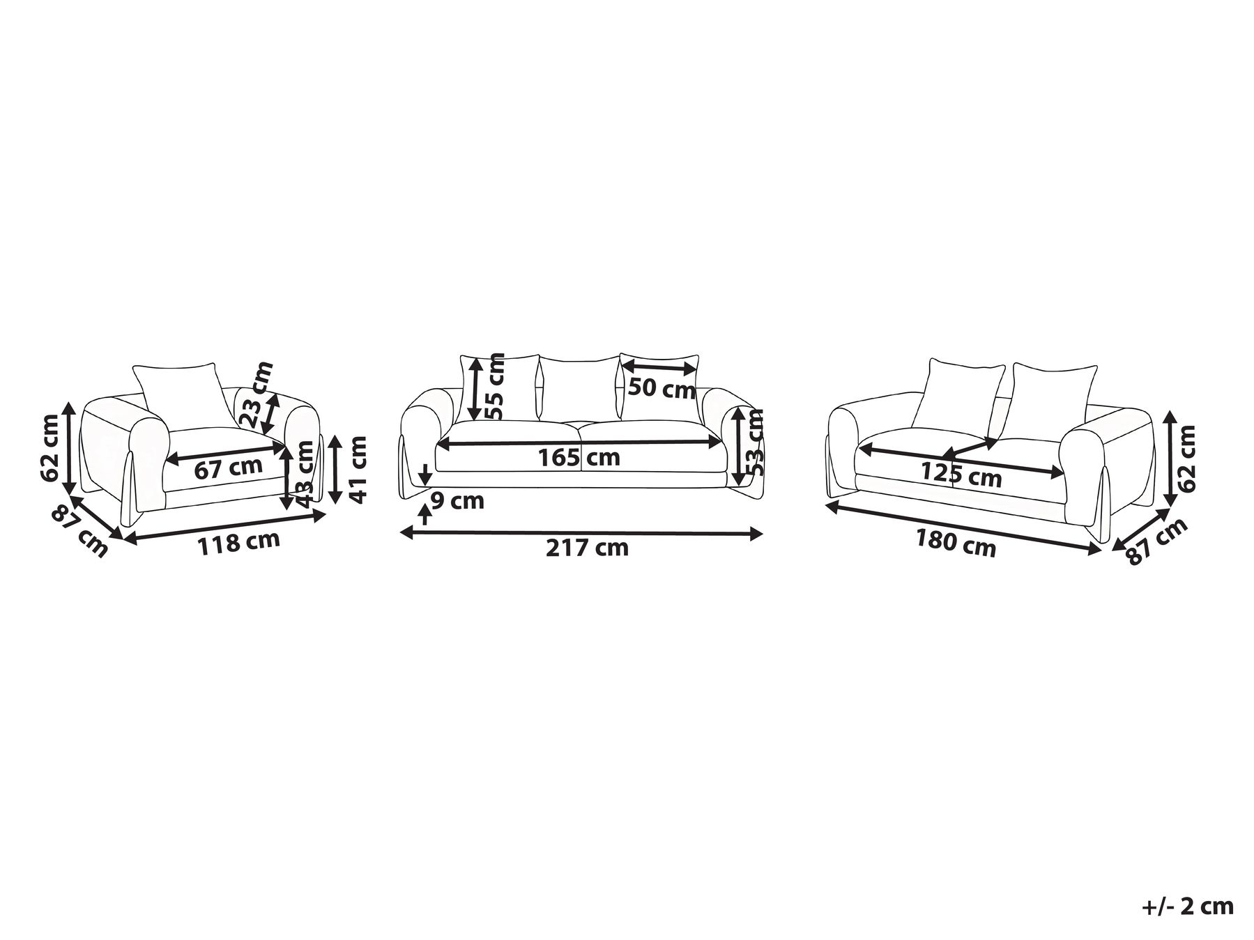 Living Room Set 6 Seater VINLIDEN Boucle White_1048391