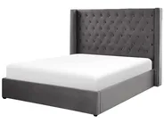 Ottoman Bed LUBBON Velvet Grey 180 x 200 cm (EU Super King)_766790