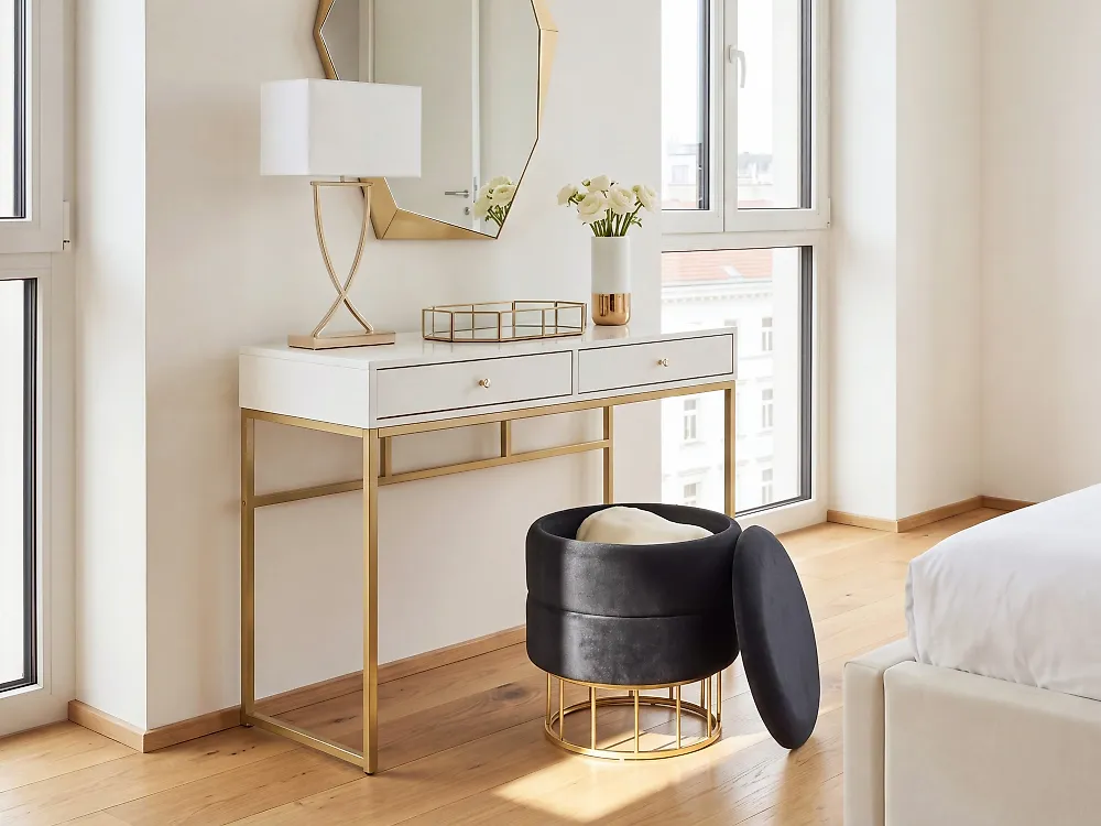 Storage Pouffe ELGIN Velvet Black_1186307