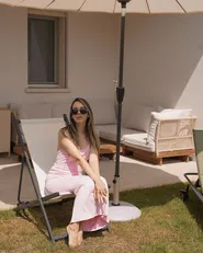 Folding Deck Chair LOCRI II Metal Light Beige_1095801