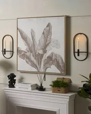 Set of 2 Wall Candle Holders CAVIANA 38 cm Metal Black_826482