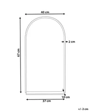 Wall Mirror with Shelf DOMME 40 cm 67 cm Metal Black_837877