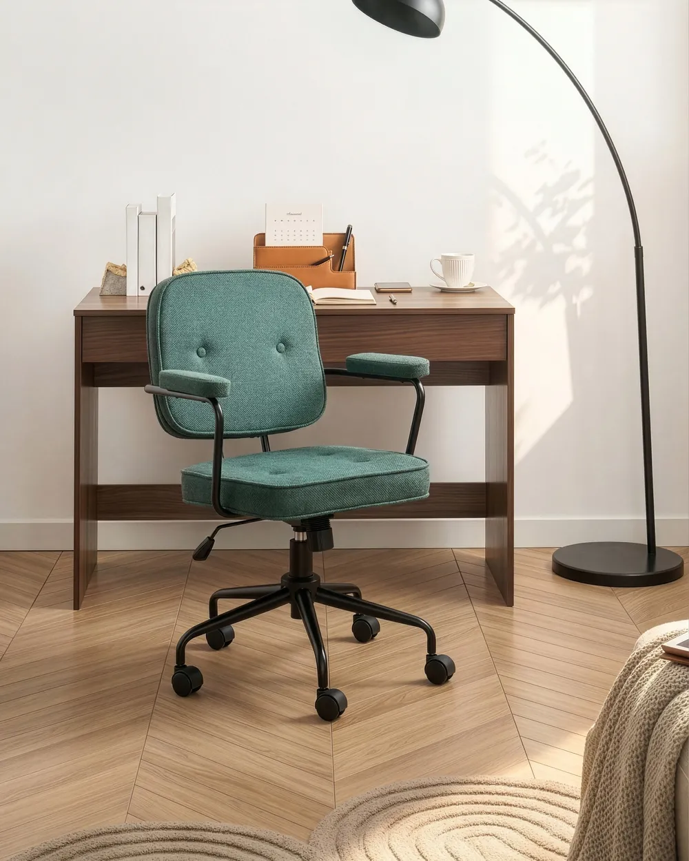 Desk Chair PAWNEE Fabric Dark Green