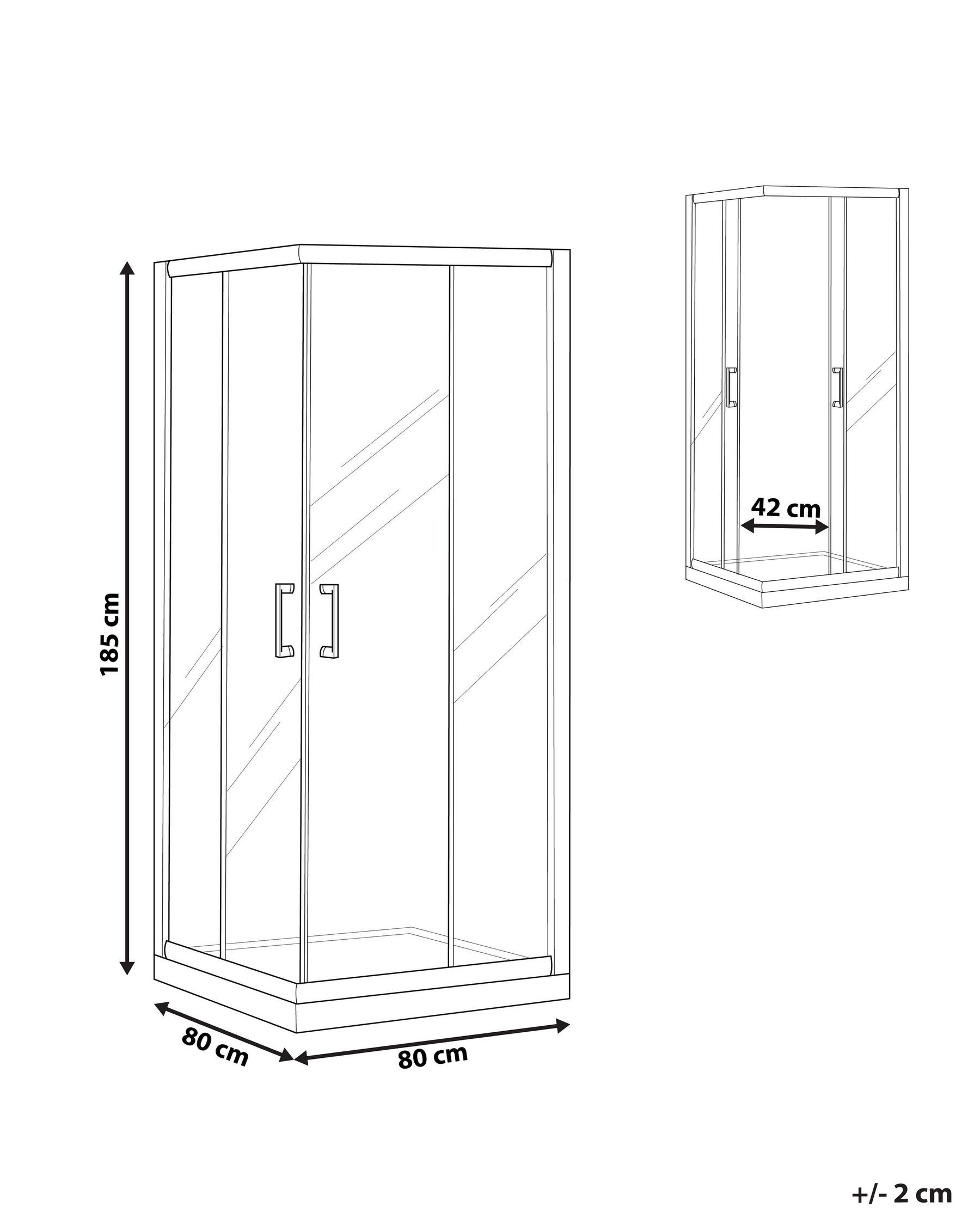 Shower Enclosure TELA 800 x 800 x 1850 mm Silver_944631