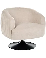 Swivel Armchair NORAGER Fabric Light Beige_1165186