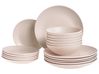 Set of 18 Dinnerware VIVANI Stoneware Light Beige