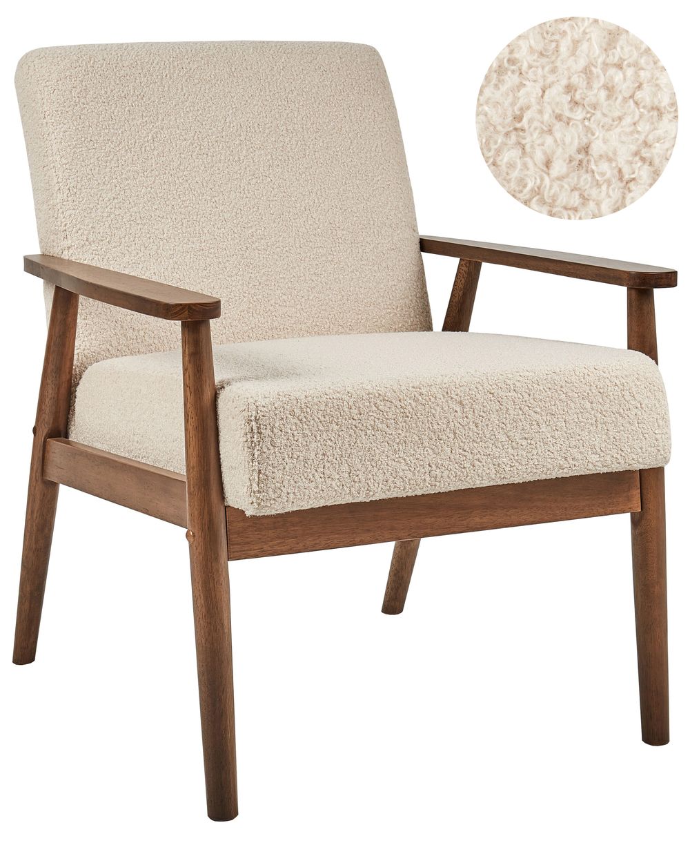 Fåtölj ESRUM Bouclé Mörkbrun/ Beige