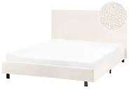 Säng med lamellram Bouclé ALBI 120 x 200 cm Off-White_1060915