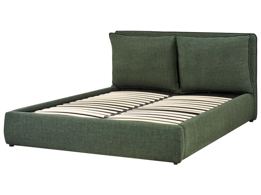Ottoman Bed BAJONNA Fabric Dark Green 160 x 200 cm (EU King Size)_970618