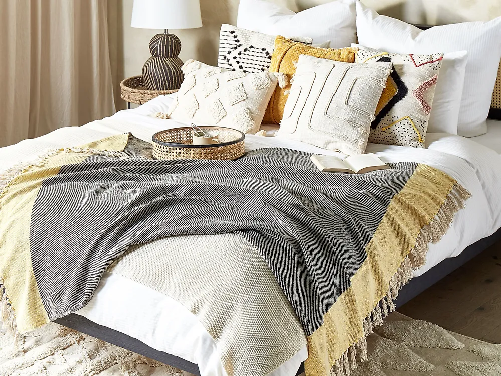 Blanket LAPU Cotton 125 x 150 cm Mustard_1179183