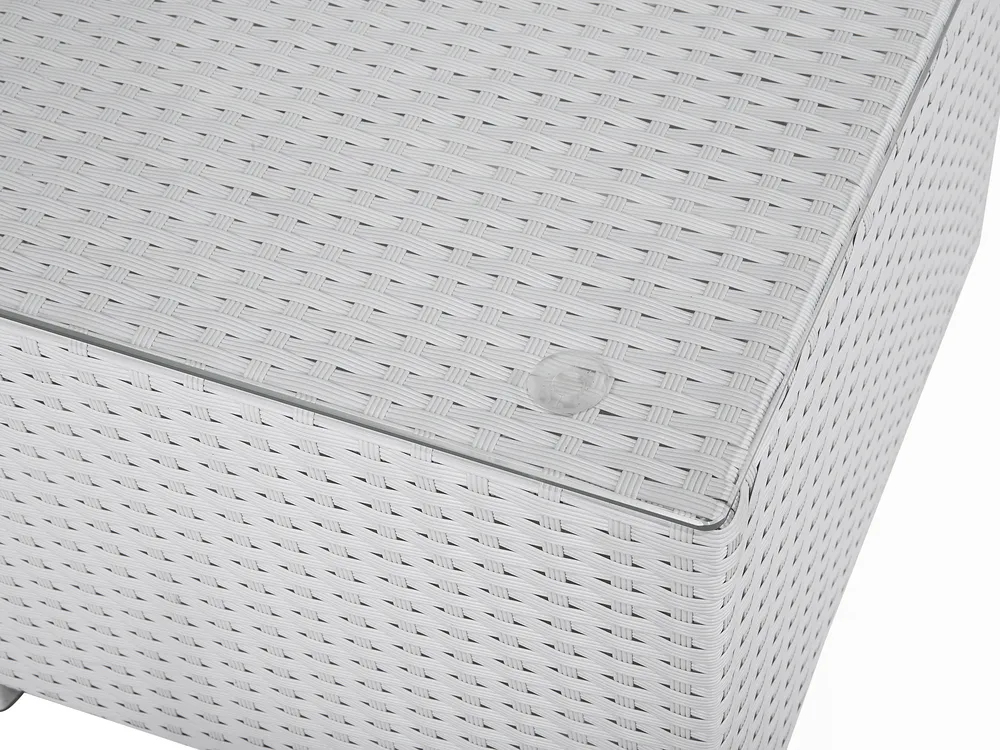 Ulkosohvaryhmä pöydällä 8-istuttava XXL modulaarinen Polyrottinki Valkoinen Oikea_705638