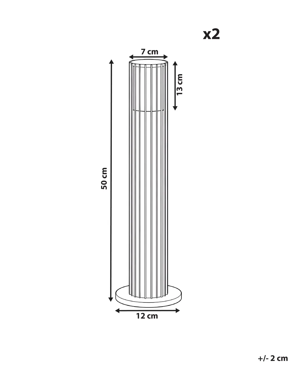 Set of 2 Outdoor Bollard Lamps ERNAN Black_1103794