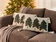 Set med 2 prydnadskuddar FAGRAEA 30 x 50 cm Bomull Ljusbeige Julmotiv_1029982
