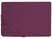 Fitted Sheet JANBU 160 x 200 cm Cotton Burgundy_845817