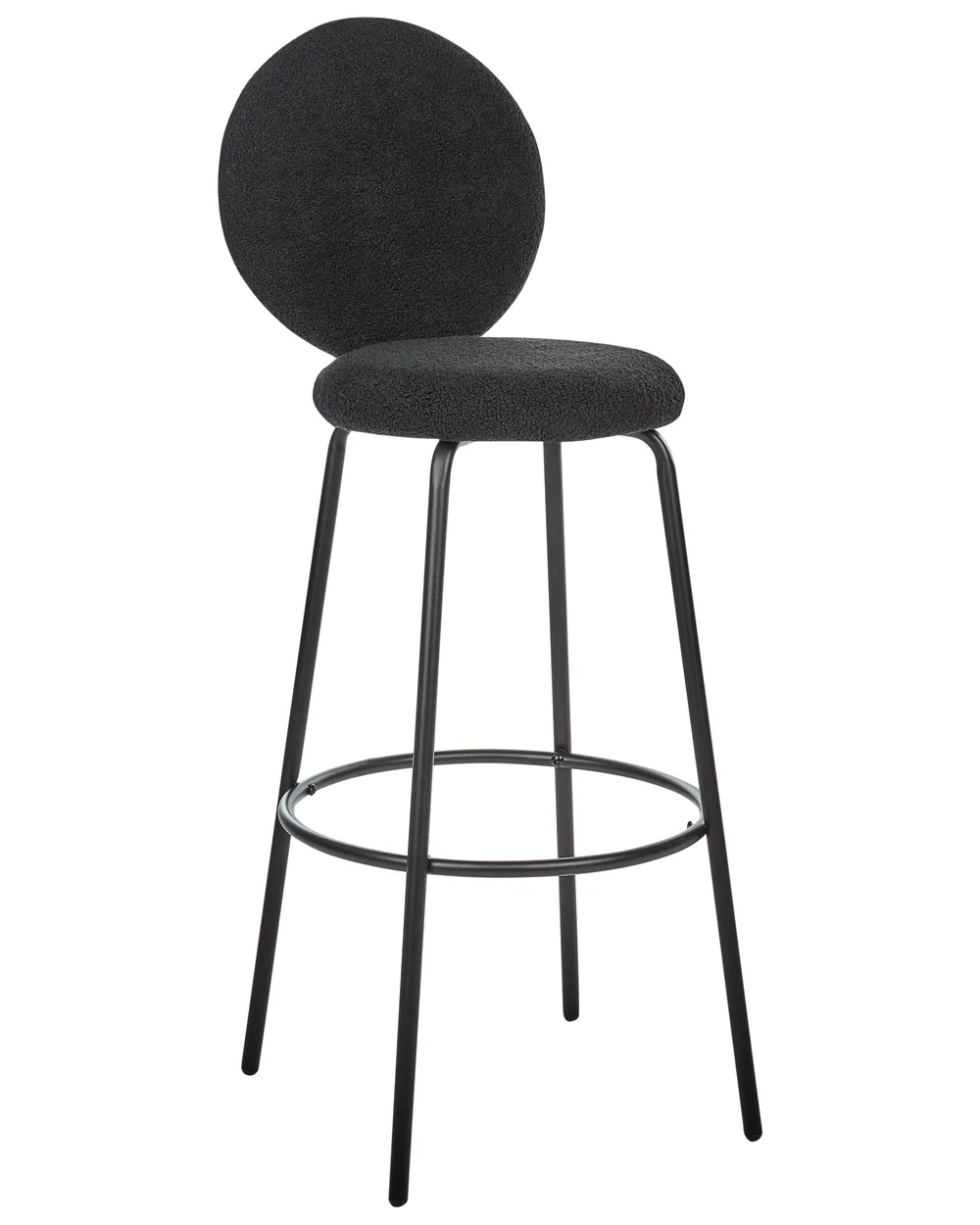 Set med 2 barstolar EMERY Bouclé Svart_915929