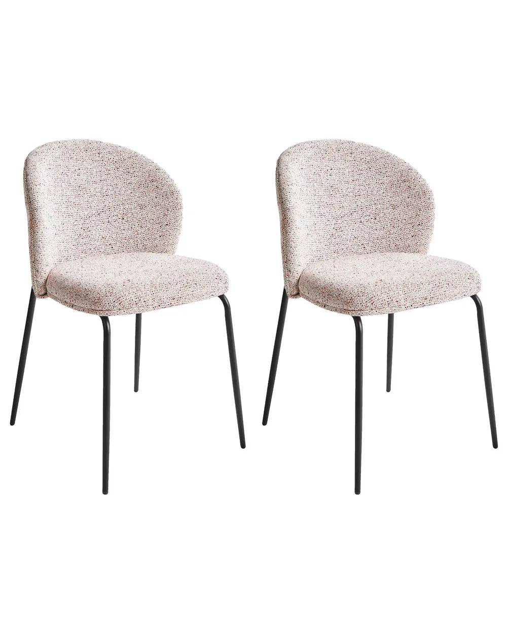 Set of 2 Dining Chairs VIDETTE Fabric Beige