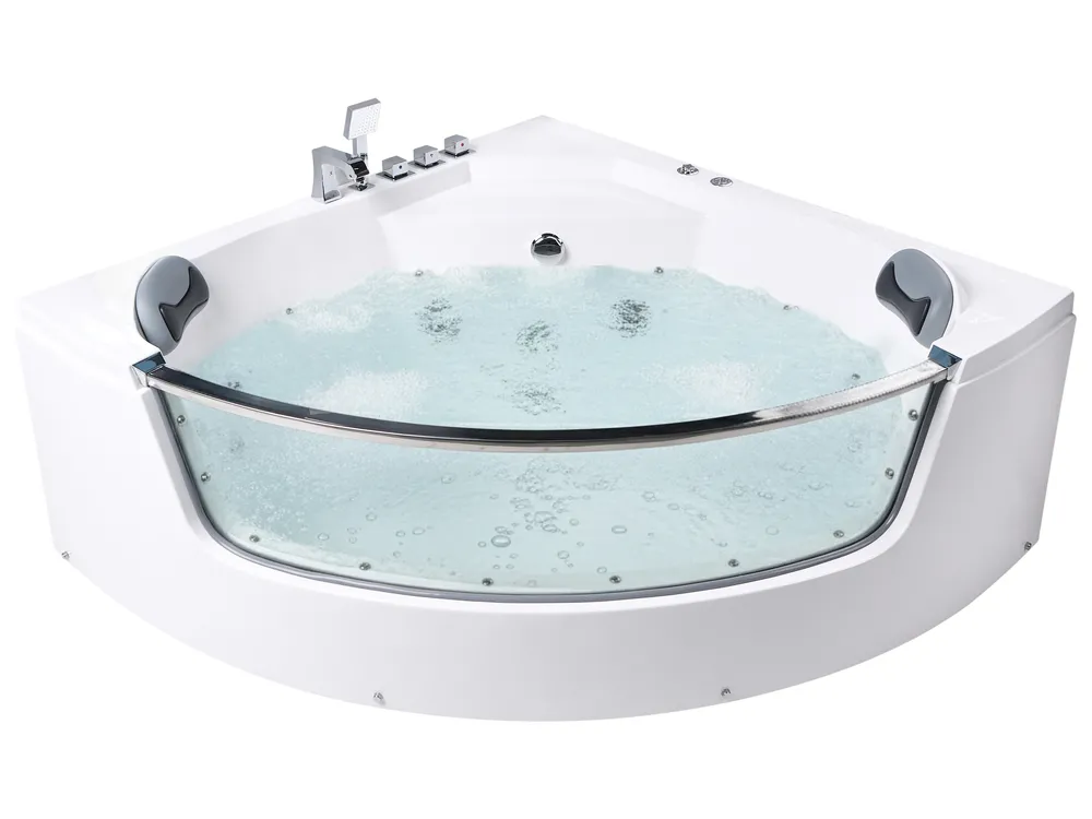 Corner Hot Tub with LED TAMULA 1480 x 660 mm White