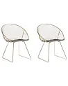Set of 2 Dining Chairs AURORA Metal Gold