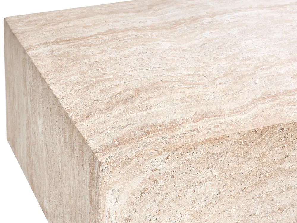 Coffee Table NOBRES 90 cm 66 cm Travertine Effect_1007448