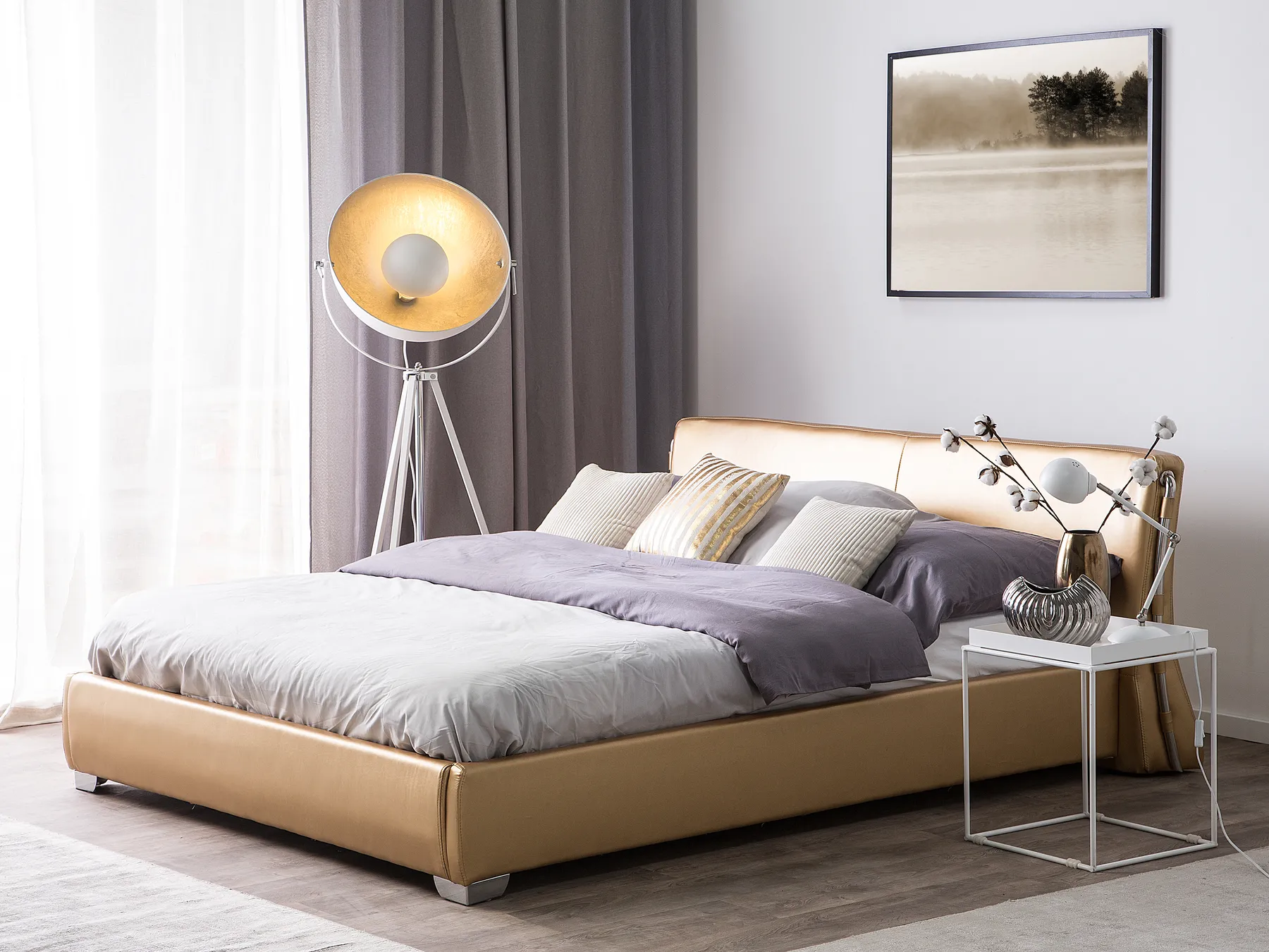 Waterbed Leather PARIS 180 x 200 cm (EU Super King) Gold_103649