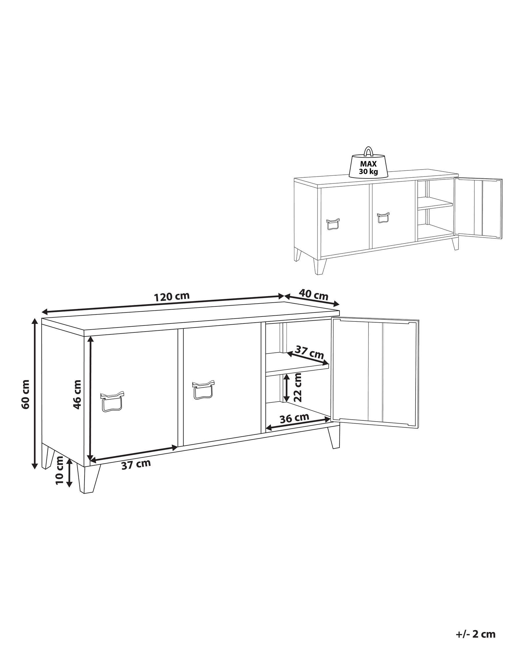 Storage Unit CARDIFF Metal Golden Brown_1113743