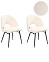 Set of 2 Dining Chairs ONAGA Boucle White