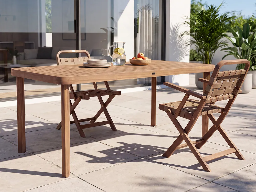 Garden Dining Table RONCELLO 180 cm 90 cm Acacia Wood Brown