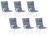 Set of 6 Back/Seat Cushions JAVA/AMANTEA 50 x 70 cm Blue