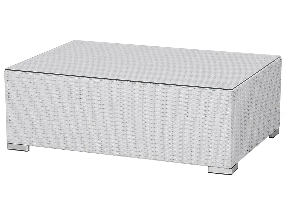 Ulkosohvaryhmä pöydällä 8-istuttava XXL modulaarinen Polyrottinki Valkoinen Oikea_705601