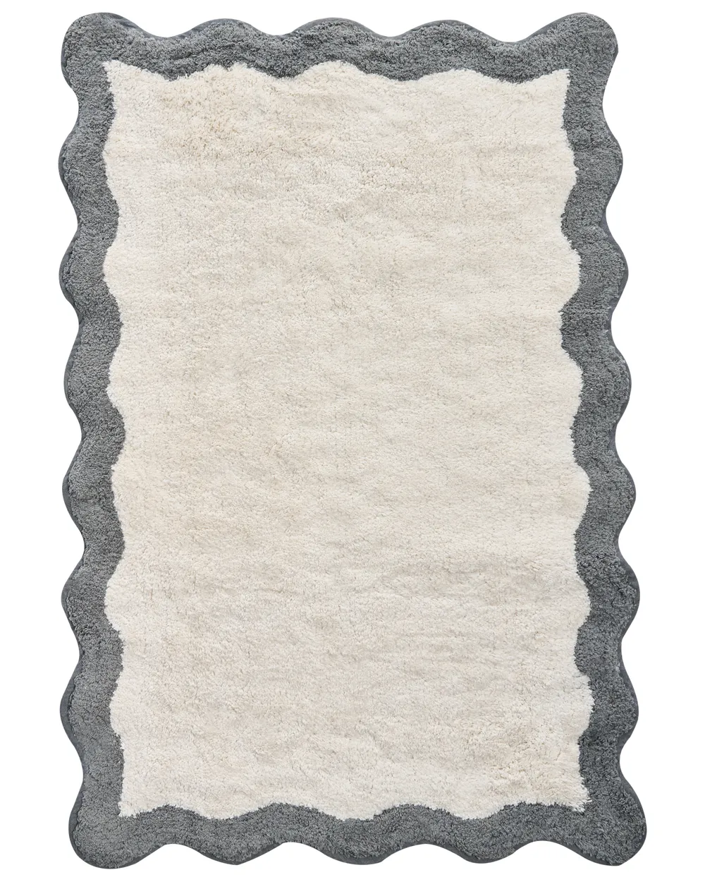 Bath Mat NANGAL Grey/ Beige 60 x 90 cm Cotton