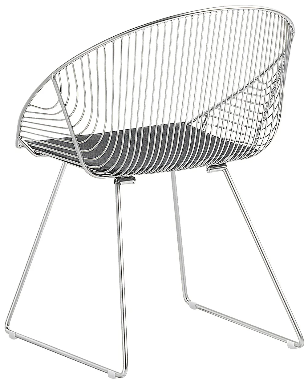 Set of 2 Dining Chairs AURORA Metal Silver_702514
