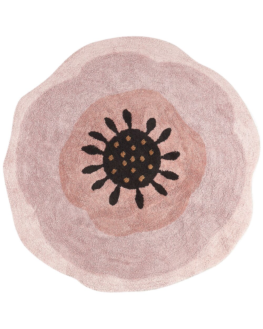 Kids Rug KHARAT Pastel Pink ø 140 cm Cotton