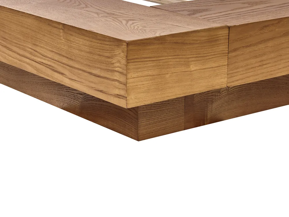 Sänky LED-valolla Buklee ZEN 180 x 200 cm LED-valo Luonnollinen saarniviilu_931251